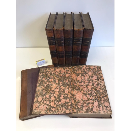 233 - Seven Leather and Cloth Bond Volumes of Pictorial Shakespeare.