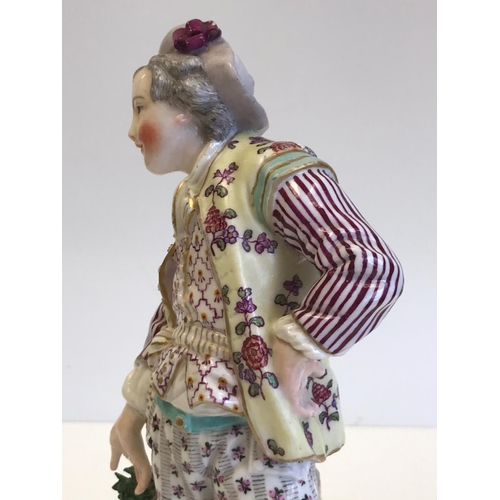 372 - A German Porcelain Figurine of a Gentleman, Volkstedt, Minor Leaf Losses, Height 27cm