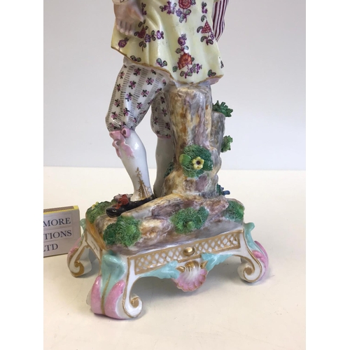 372 - A German Porcelain Figurine of a Gentleman, Volkstedt, Minor Leaf Losses, Height 27cm