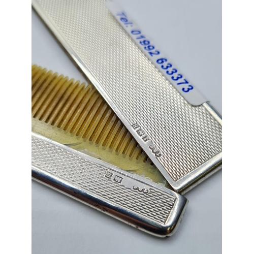 87 - Victorian Silver Cased Comb, 36g, 10cms