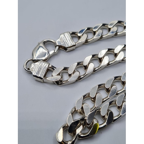 89 - Heavy sterling silver curb chain, weight 65g and 50cm long approx