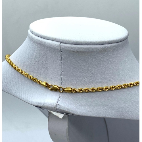 163 - 22ct Gold Rope Necklace, 5.8g, 54cms.