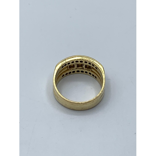 347 - 18k yellow gold ring, 6.15g weight and size L