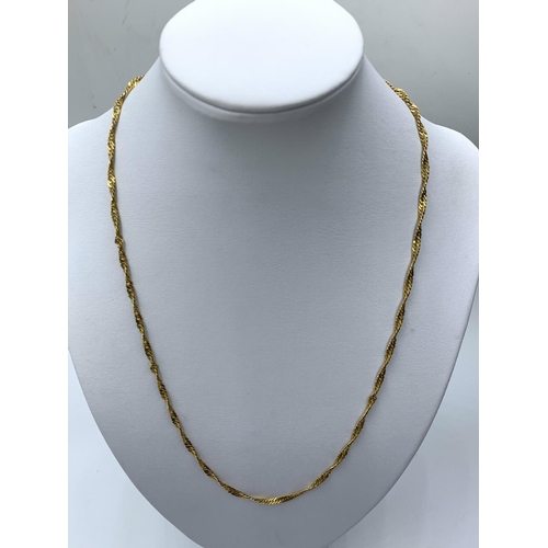 424 - 21ct yellow gold twisted necklace, 8.5g weight and 48cm long approx