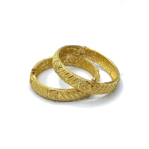 388 - A Pair of Matching Far Eastern Hinged Bangles, 55g, A/F