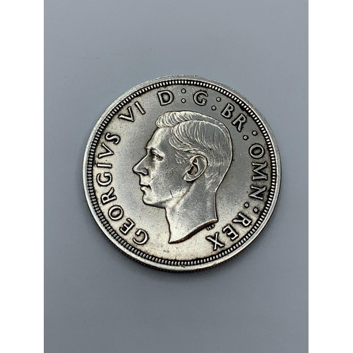 593 - 1937 George VI silver crown. Extra fine condition, no signs of wear to coin or milled edge