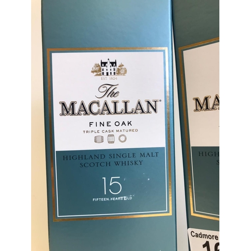 600 - Macallan fine oak triple cask matures highland single malt whisky, 15 years old x2