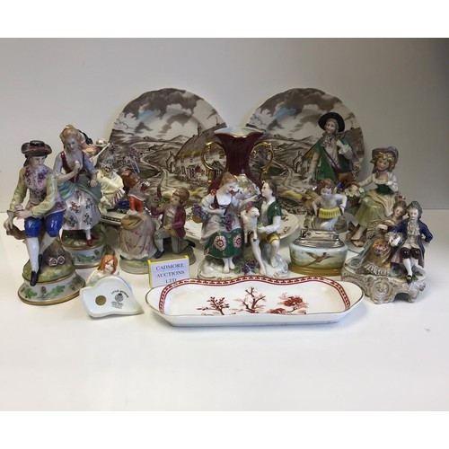 186 - Various European Figurines Inc Dux and Worcester, Capo Etc.