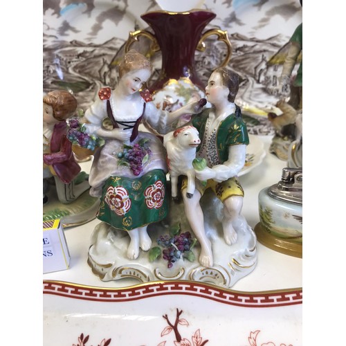 186 - Various European Figurines Inc Dux and Worcester, Capo Etc.