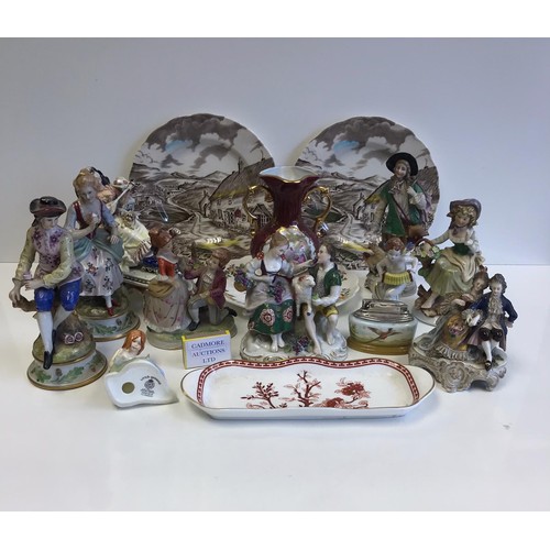 186 - Various European Figurines Inc Dux and Worcester, Capo Etc.