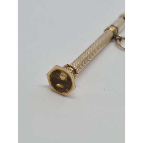 215 - 9ct Gold Toothpick, 2.9g