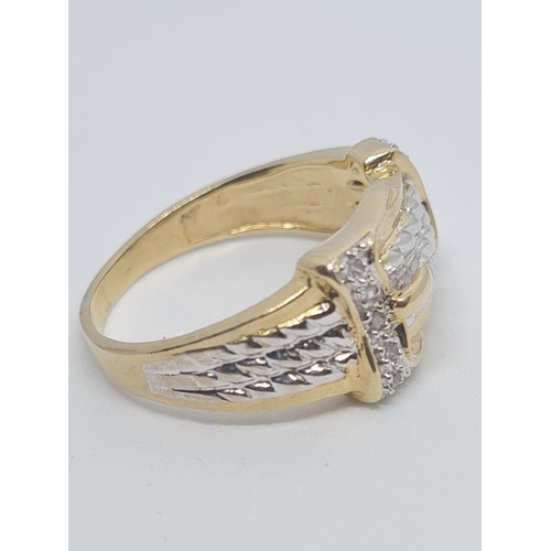 462 - 9ct Gold Diamond Ring, 5.4g, Size S