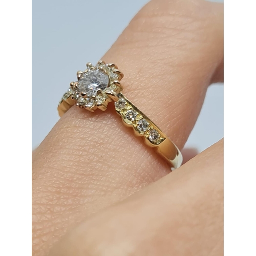 472 - 18ct Gold Ring with .50ct Diamonds, 2.9g, Size M.