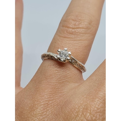 474 - 18ct Diamond Ring, .60ct, 2.9g, Size L