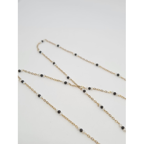 514 - Onyx Pearl Chain, 52cm, 9ct Chain