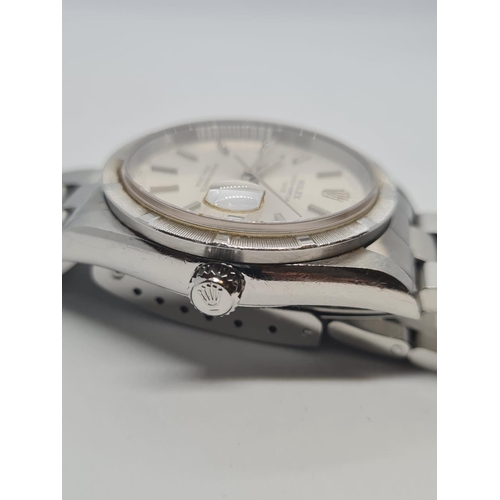 59 - Rolex Gentleman's Stainless Oyster Perpetual, With Date Box