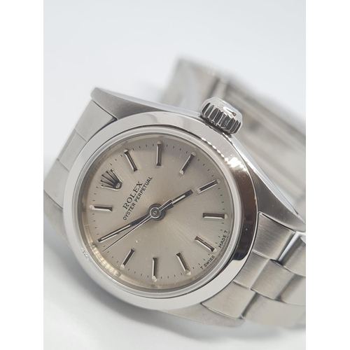 69 - Ladies Rolex Oyster Perpetual Stainless Steel, With Sapphire Crystal Glass