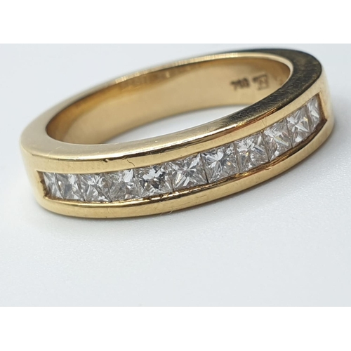 193 - 18ct yellow gold diamond set band ring, weight 5.8g and 0.35ct approx size K