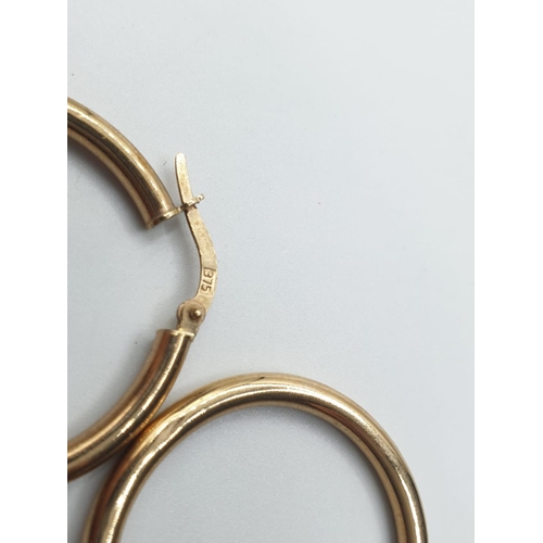 244 - 9ct yellow gold hoop earrings 1.8g