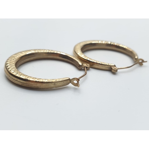 263 - 9ct yellow gold hoop earrings 1.3g