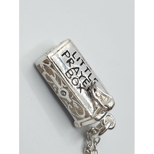 328 - sterling silver chain with prayer box pendant