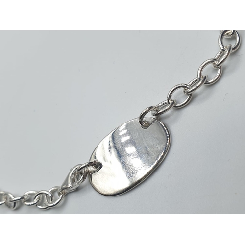 367 - sterling silver oval tag necklace 20g