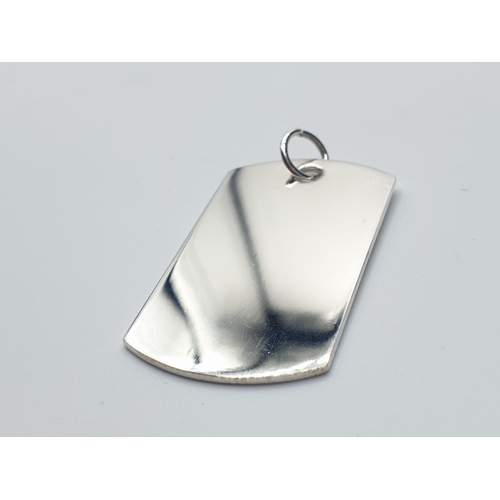 370 - sterling silver Dog Tag weight 18g, 5cm long