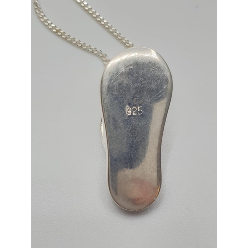 383 - sterling silver chain with flipflop pendant