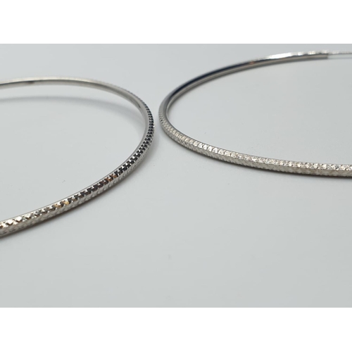 461 - sterling silver double bangle weight 7g and 7.5cm diameter