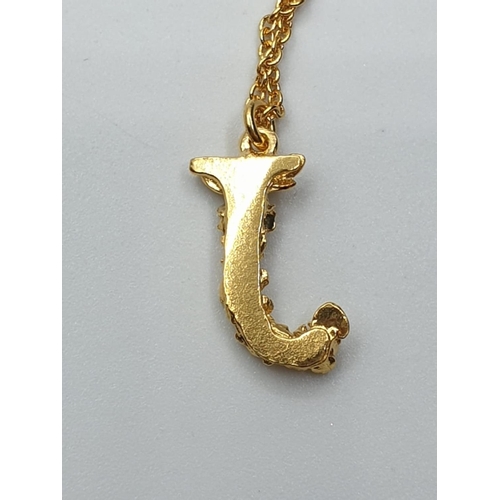 489 - Alex Monroe sterling silver on gold vermeil initial J Pendant