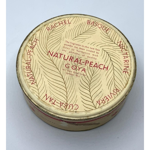 607 - Vintage tub of Goya face powder. Natural peach. Still sealed in protective packaging inside Goya box