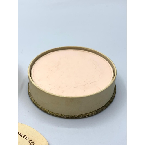 607 - Vintage tub of Goya face powder. Natural peach. Still sealed in protective packaging inside Goya box