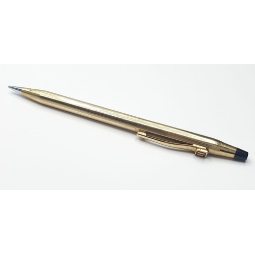 613 - Cross gold filled propelling pencil. Clear marking for 1/20 10ct made in USA. Full working order