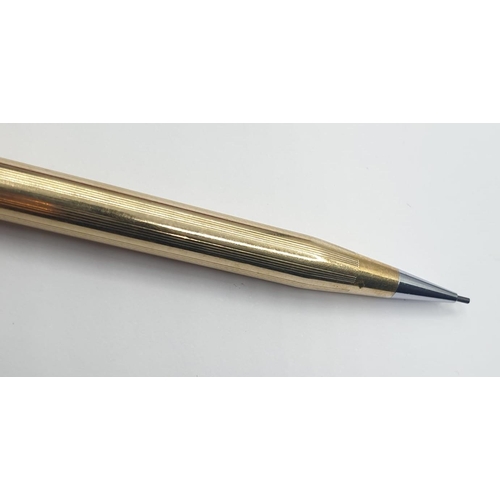 613 - Cross gold filled propelling pencil. Clear marking for 1/20 10ct made in USA. Full working order