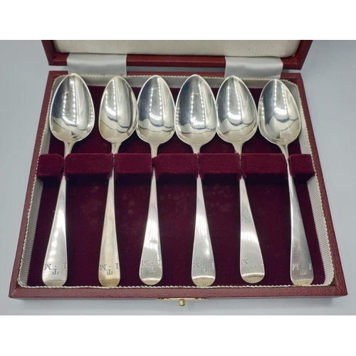 646 - Set of 6 silver teaspoons old England style. Clear hallmark for Wallis & Hayne London 1813. Attracti... 