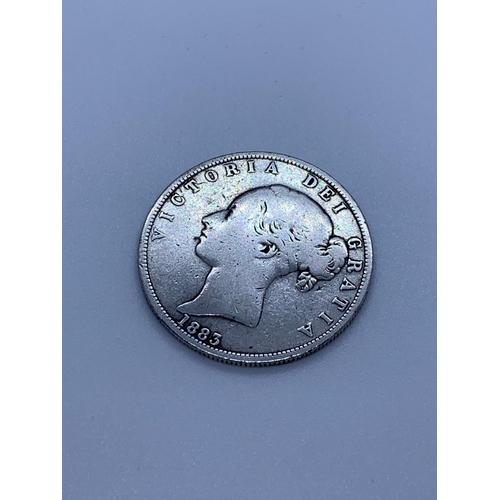 791 - Victorian silver half crown 1883. Very fine condition/ extra fine condition. Young Victoria head - v... 