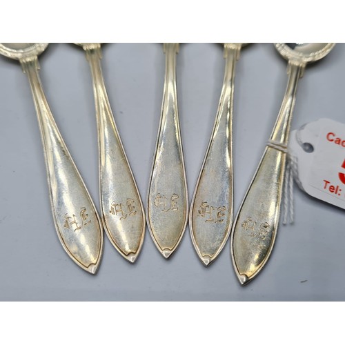 793 - Five Swedish Silver Teaspoons, Dated 1927 by Carl Gustan Hallberg 74 grams (5)