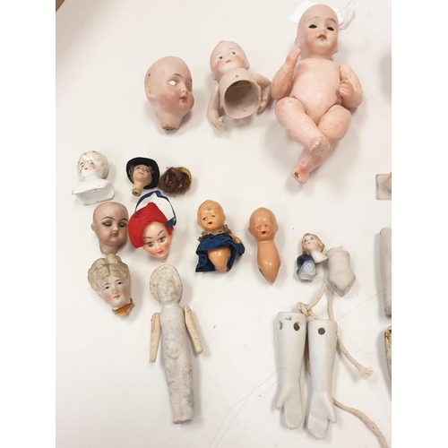 27 - Various Porcelain Dolls Heads, Limbs and Eyes Etc (Ideal for Maker, Restorers).