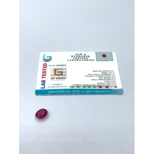 588 - 5.28 Ct Ruby. GJSPC Certified