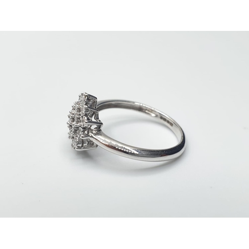 280 - 9ct Diamond Cluster Ring 2.2g. Size M