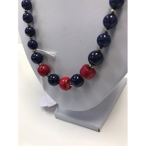 165 - Lapis Lazuli beaded suite of jewellery