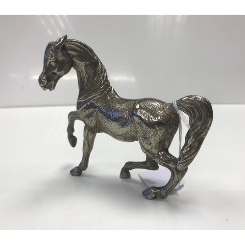 151 - White metal (tested silver) horse