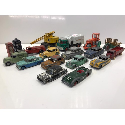 66 - A quantity of Dinky die cast vehicles including a Tardis and a red phone box