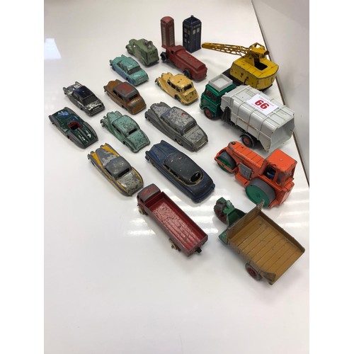 66 - A quantity of Dinky die cast vehicles including a Tardis and a red phone box