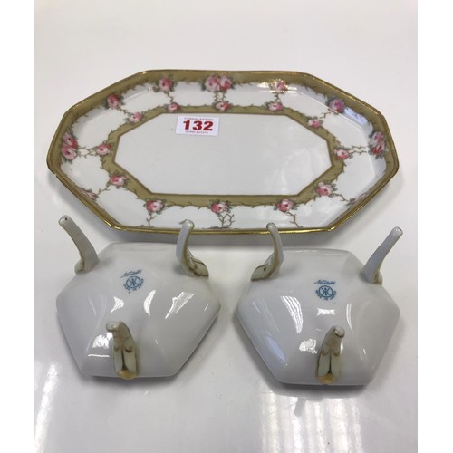 132 - Noritake dressing table vanity set.