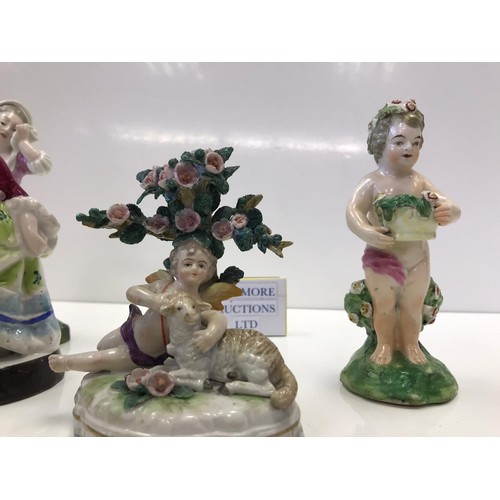 421 - Various European figurines including Samson and Sitzendorf. A/F