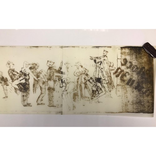 181 - A panorama on acetate of an aristocratic orgy, 132x25cm