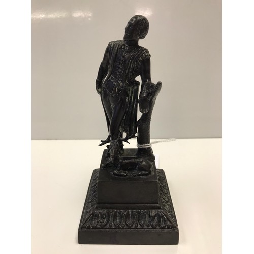 179 - A bronze statuette of what appears to be Shakespeare, unmarked 14.5cm tall