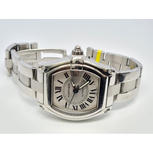 75 - Cartier Roadster Midi Stainless Steel watch, Non Chronograph 36mm. Come with box, no papers, recentl... 