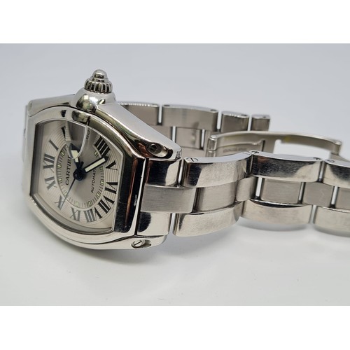 75 - Cartier Roadster Midi Stainless Steel watch, Non Chronograph 36mm. Come with box, no papers, recentl... 